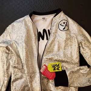 Zumba Silver Sparkle Jacket - Size Medium